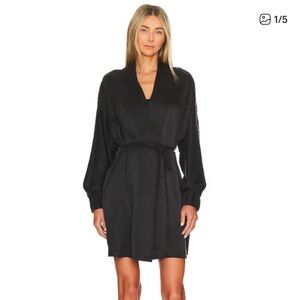 lunya Black Silk Robe